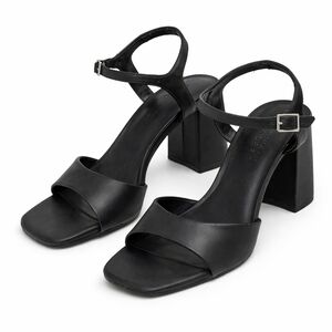 Primark Black Block Heel Sandals Ankle Strap Size 7